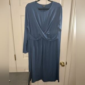 J.Jill Wearever Collection Blue Long Sleeve Dress With Front Detail Size XL